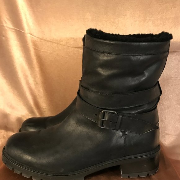 Ross & Snow shearling moto boots. Handcrafted in Tuscany. - Picture 4 of 6